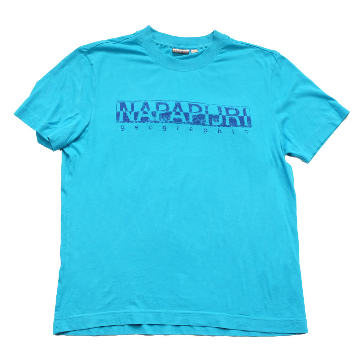 Vintage Napapijri Geographic Spell Out T-Shirt - M