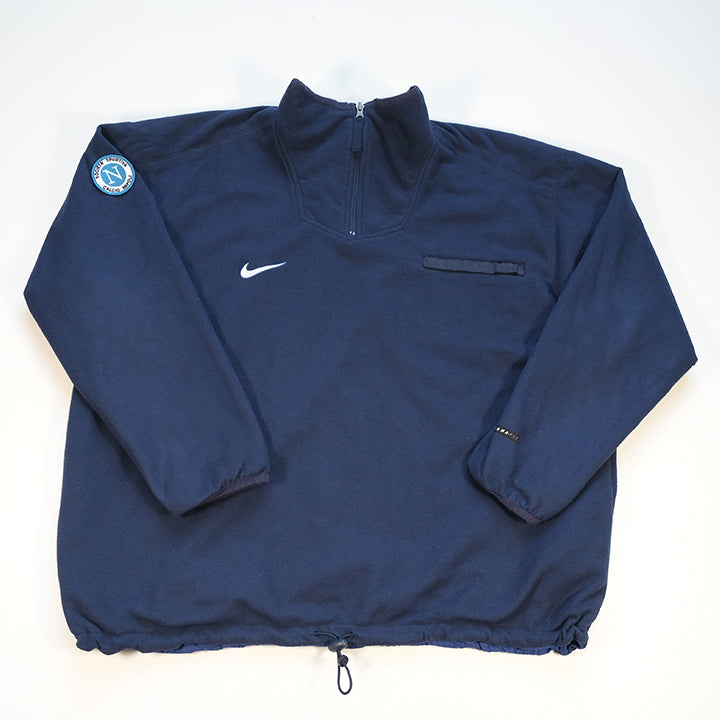 Vintage Nike Napoli Fleece Lined Reversible Warm Up Quarter Zip - XL