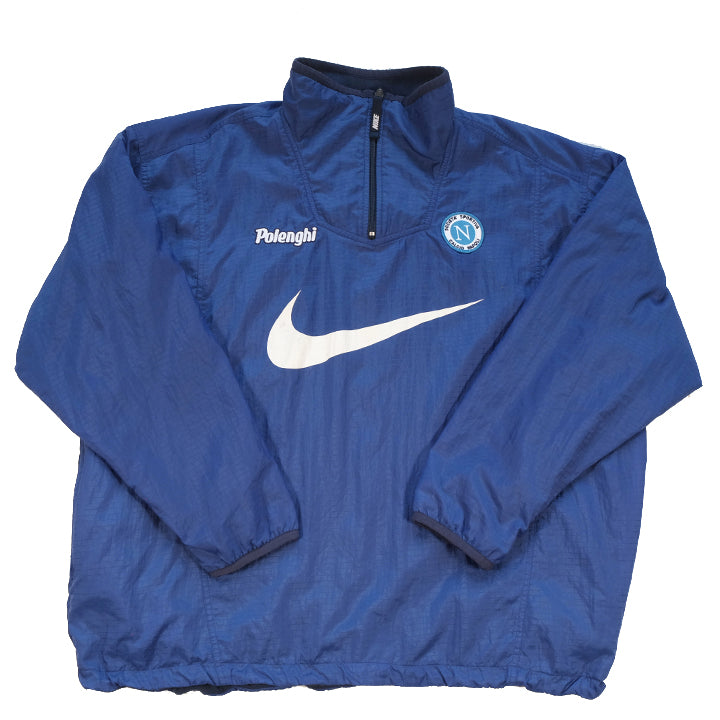 Vintage Nike Napoli Fleece Lined Reversible Warm Up Quarter Zip - XL