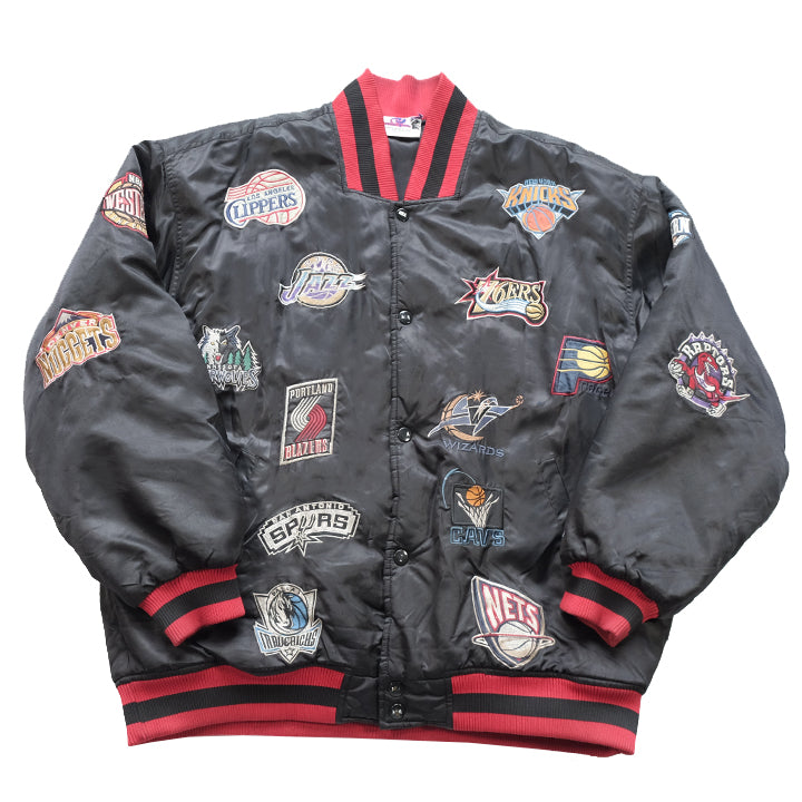 Vintage RARE NBA All Over Embroidered Logo Jacket - XXL