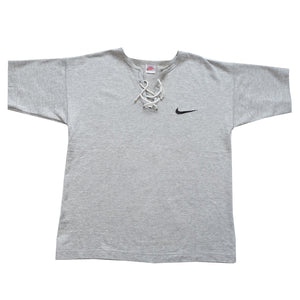 Vintage Nike Embroidered Swoosh Grey Tag Top - L