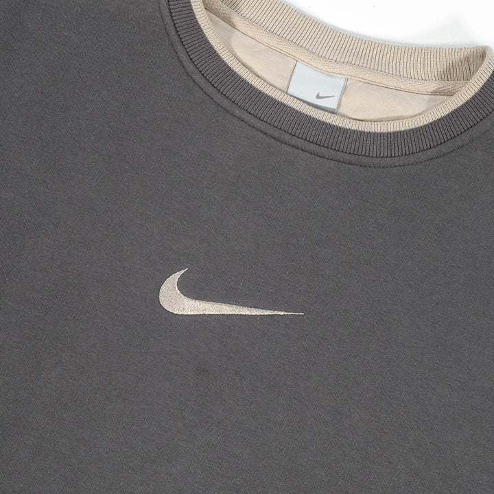 Vintage Rare Nike Embroidered Centre Swoosh Crewneck L
