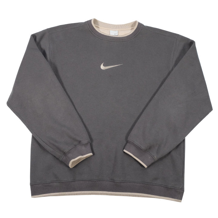 Vintage Rare Nike Embroidered Centre Swoosh Crewneck - L