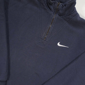 Vintage Nike Embroidered Swoosh Quarter Zip Sweatshirt - M