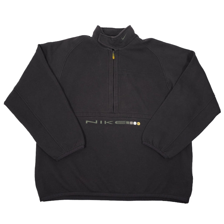 Vintage Rare Nike Embroidered Spell Out Quarter Zip Sweatshirt - XL