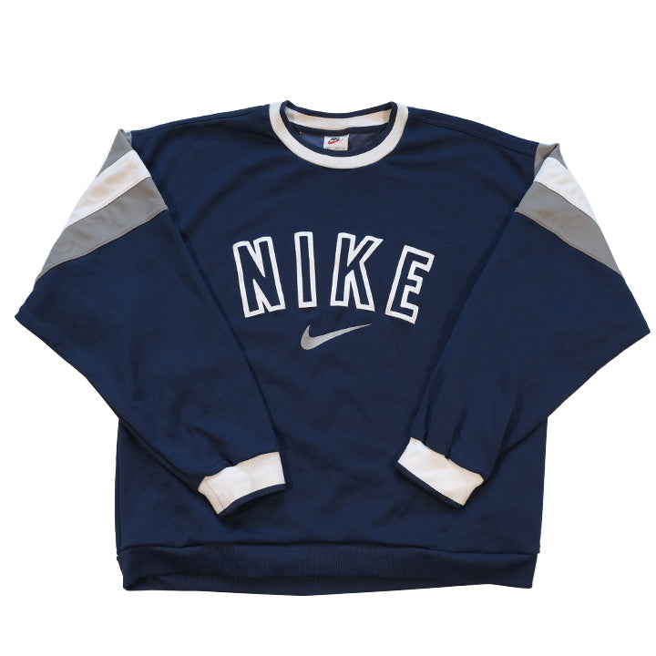 Vintage nike embroidered spell out hotsell sweatshir