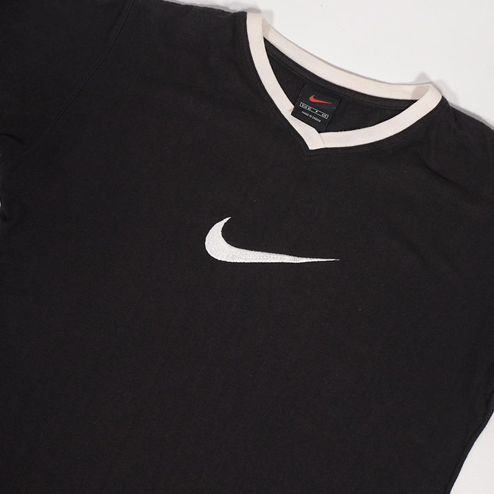 Vintage Nike WOMENS Big Embroidered Swoosh T-Shirt - M