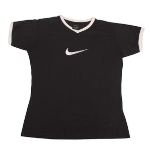 Vintage Nike WOMENS Big Embroidered Swoosh T-Shirt - M