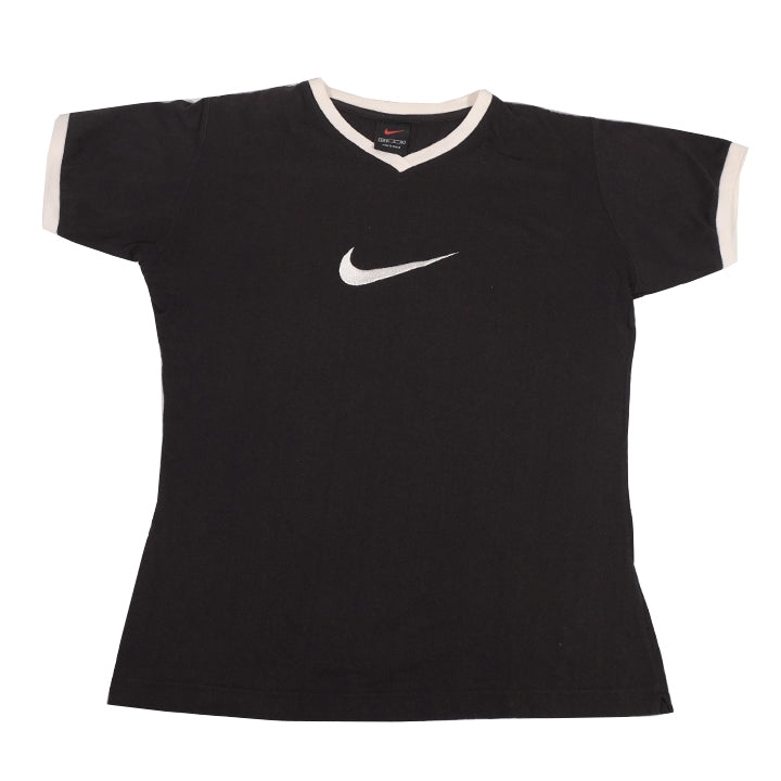 Vintage Nike WOMENS Big Embroidered Swoosh T-Shirt - M