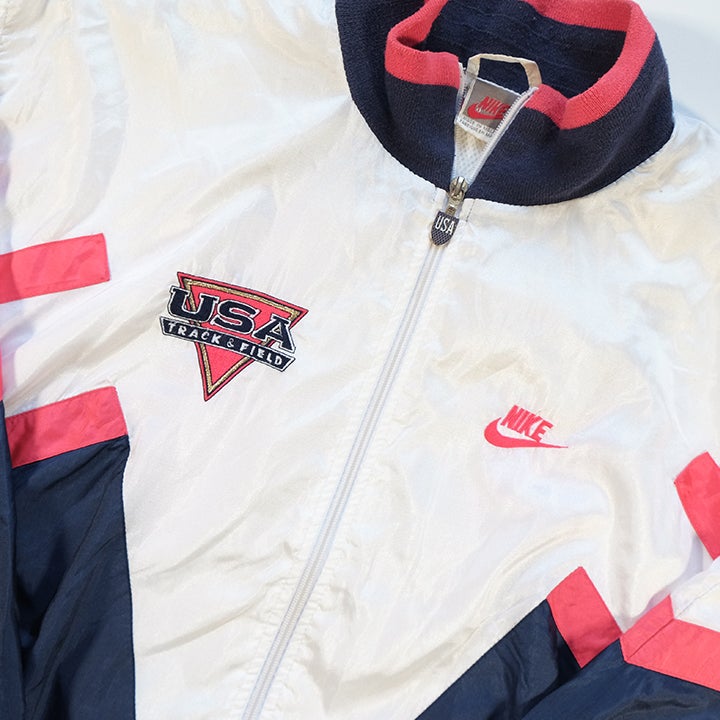 Vintage RARE 1992 Nike USA Track & Field Grey Tag Jacket - L