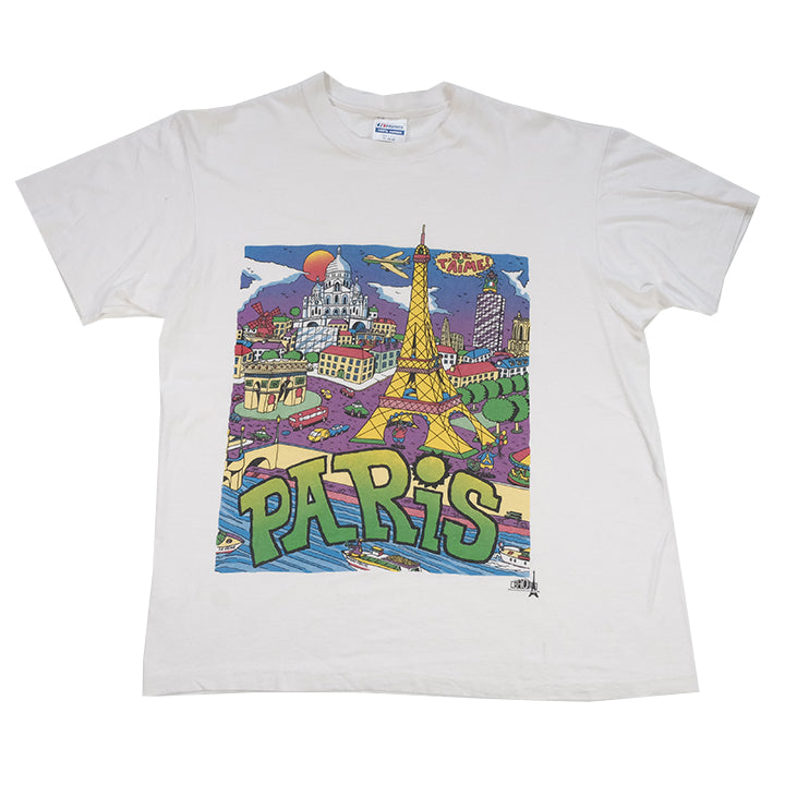 Vintage Paris Graphic Single Stitch T-Shirt - XL