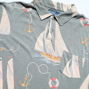 Vintage RARE Polo Ralph Lauren All Over Sailboat Top - XL