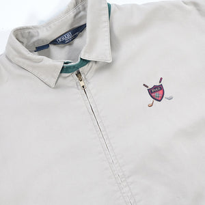 Vintage Polo Ralph Lauren Golf Cotton Drill Harrington Jacket Made In USA - L