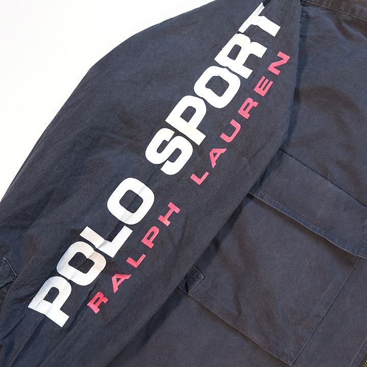 Vintage RARE Polo Sport Ralph Lauren Spell Out Quarter Zip Pullover - XL