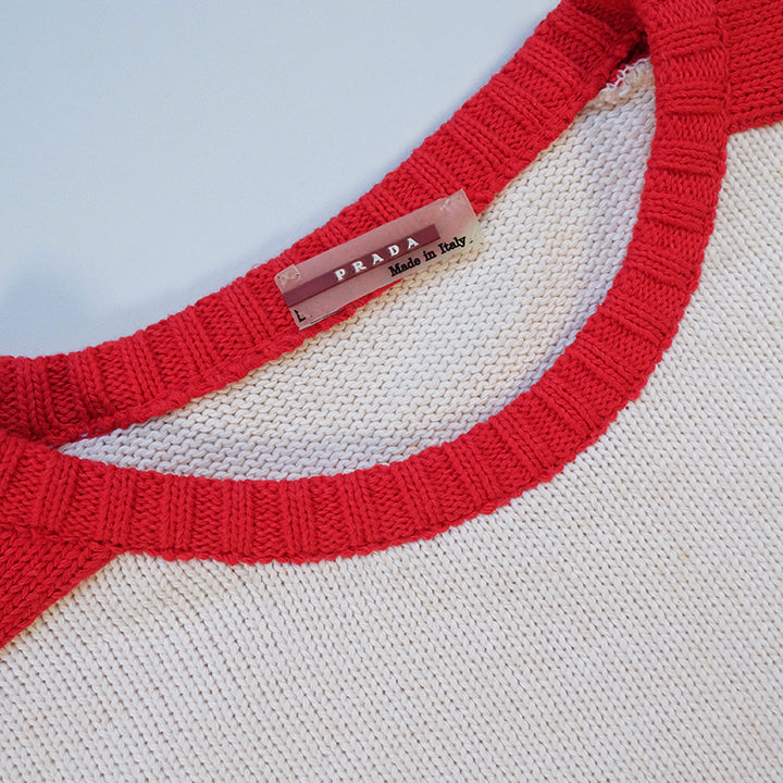 Vintage Prada Logo Knit Sweater - L