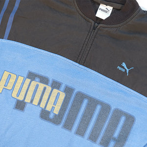 Vintage Puma Spell Out Quarter Zip Sweatshirt - XL