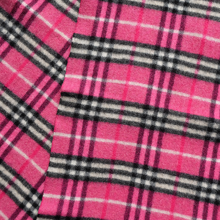 Vintage RARE Burberry Pink Nova Check Cashmere/Wool Scarf
