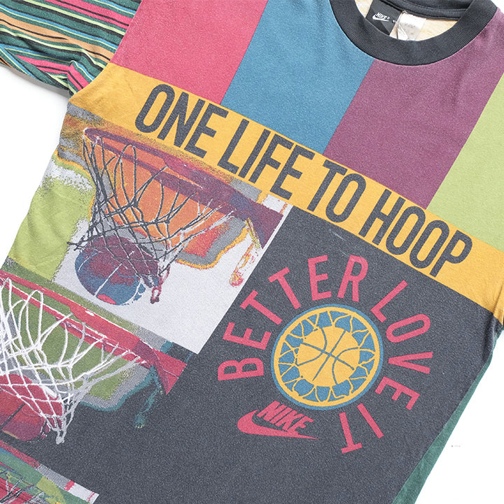 Vintage RARE Nike Alley Hoops Foul Free All Over Print T-Shirt - L