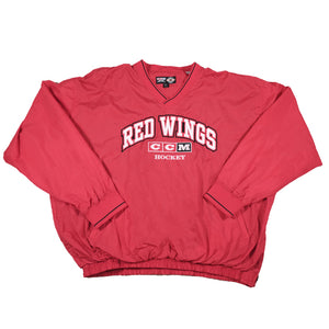 Vintage Red Wings Spell Out Pullover Windbreaker - XXL