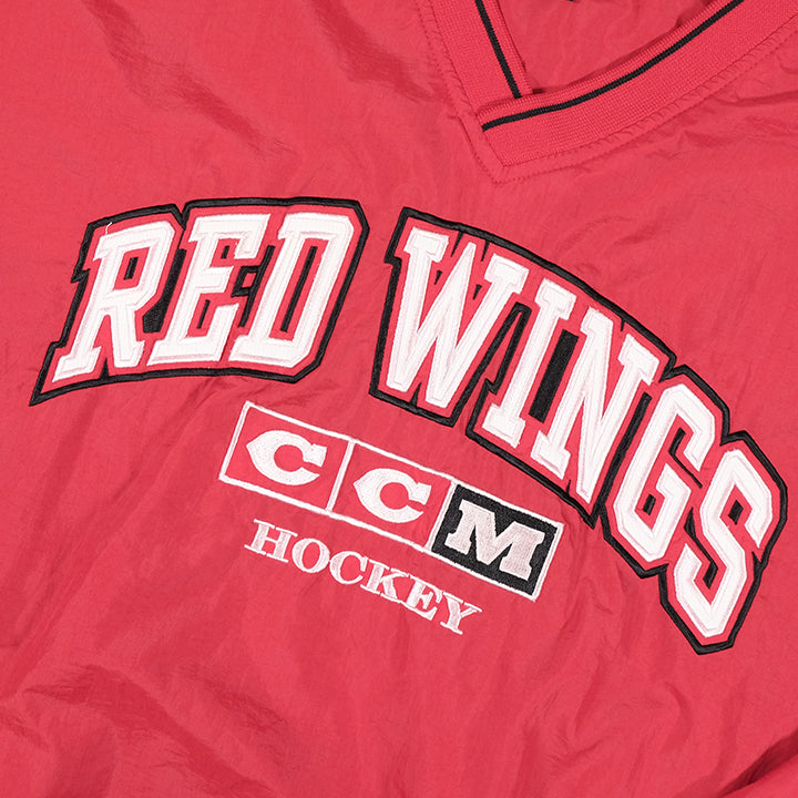 Vintage Red Wings Spell Out Pullover Windbreaker - XXL