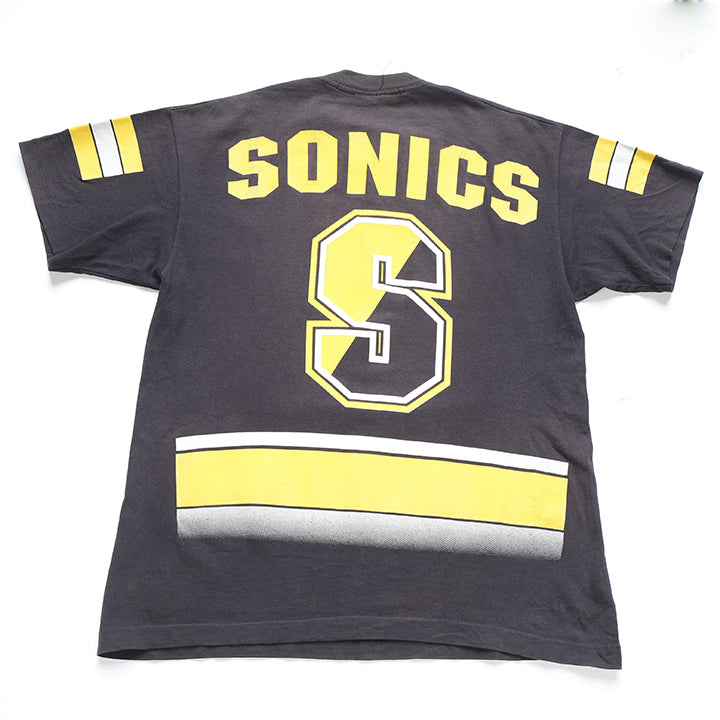 Vintage Seattle Sonics All Over Print Single Stitch T-Shirt - L