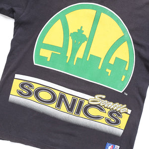 Vintage Seattle Sonics All Over Print Single Stitch T-Shirt - L