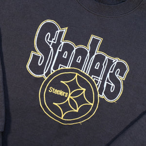 Vintage Pittsburgh Steelers Embroidered Spell Out Crewneck - M