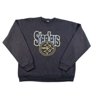 Vintage Pittsburgh Steelers Embroidered Spell Out Crewneck - M