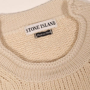 Vintage Rare 1998 Stone Island Sleeve Embroidered Sweater Made In Italy - L