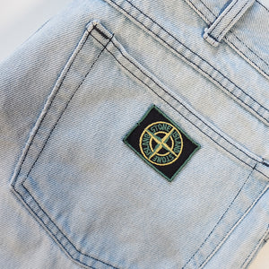 Vintage RARE 1999 Stone Island Green Patch Denim Jeans - 32