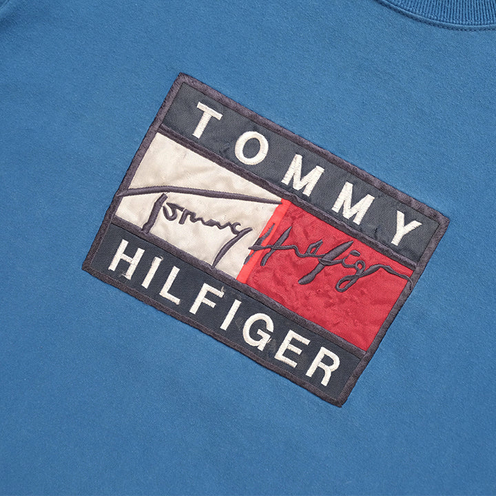 Vintage Tommy Hilfiger Big Embroidered Flag T-Shirt - M