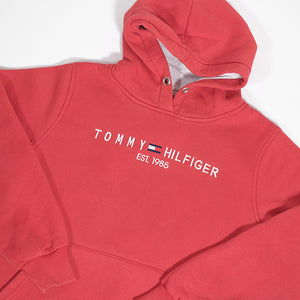 Vintage Tommy Hilfiger Embroidered Spell Out Hoodie - S