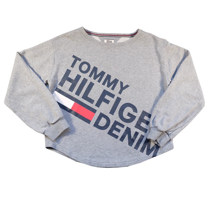 Vintage Tommy Hilfiger WOMENS Big Spell Out Sweatshirt - L
