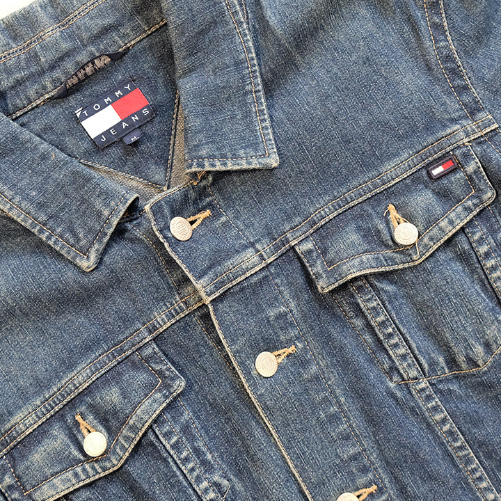 Vintage Tommy Hilfiger WOMENS Logo Denim Jacket - M