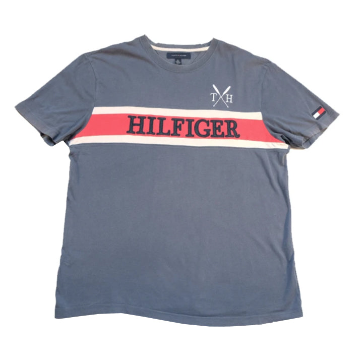 Vintage Tommy Hilfiger Embroidered Spell Out T-Shirt - XL