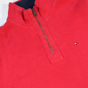 Vintage Tommy Hilfiger Logo Quarter Zip Sweatshirt - XL