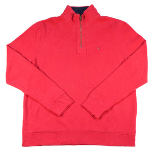 Vintage Tommy Hilfiger Logo Quarter Zip Sweatshirt - XL