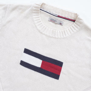 Vintage Tommy Hilfiger WOMENS Flag Knit Sweater XS Steep Store