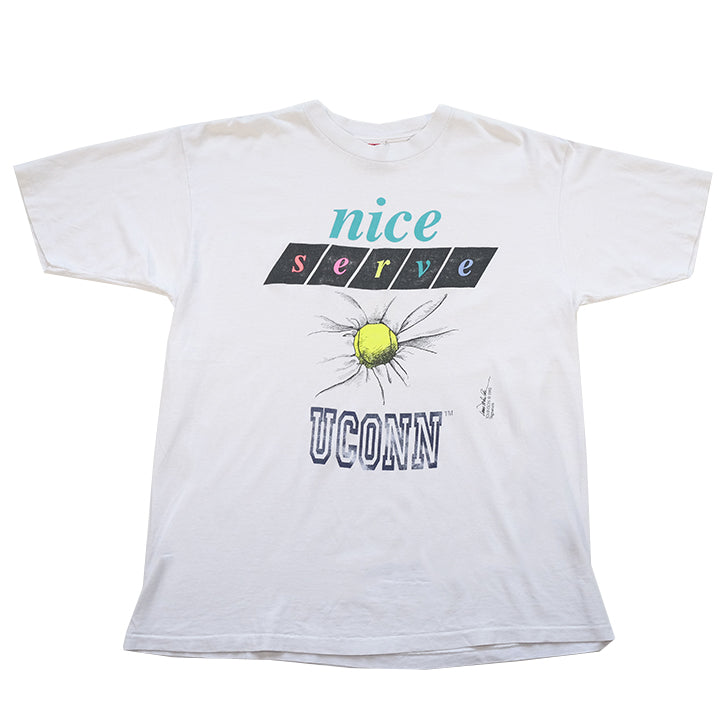 Vintage 1992 UCONN Tennis Single Stitch Made In USA T-Shirt - XL