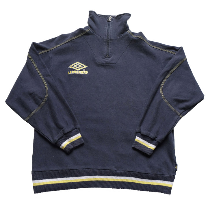 Vintage Umbro Embroidered Quarter Zip Sweatshirt - M/L