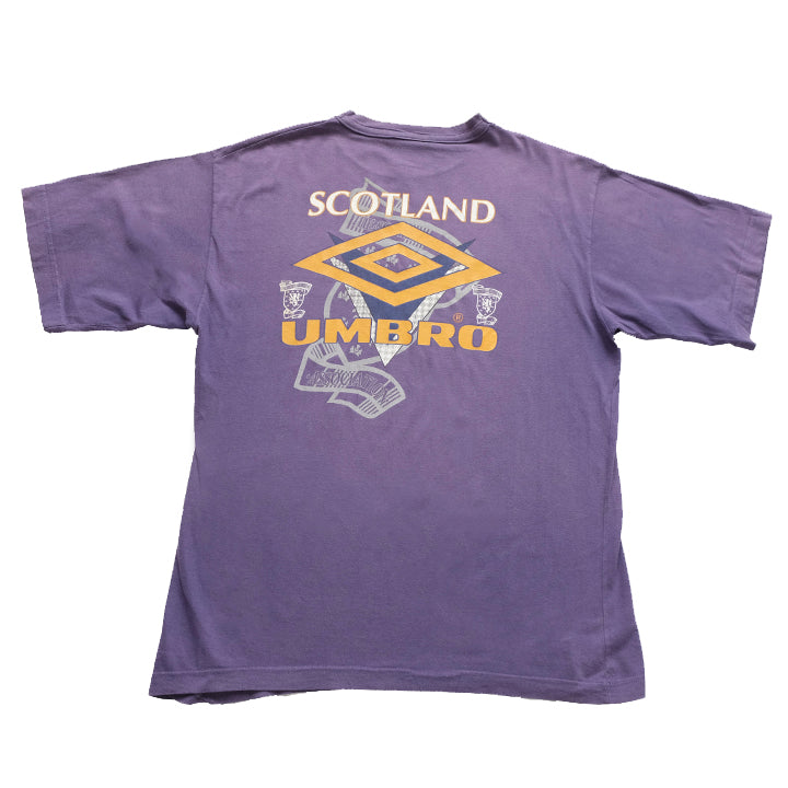Vintage Rare Umbro Scotland Front & Back Graphic T-Shirt - XL