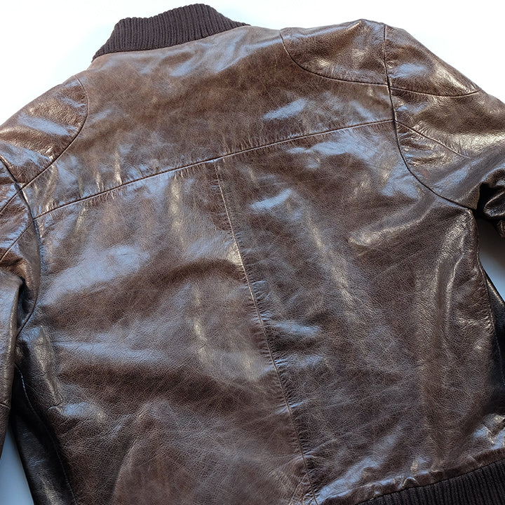 Vintage Versace Heavy Weight Leather Jacket Made In Italy - L