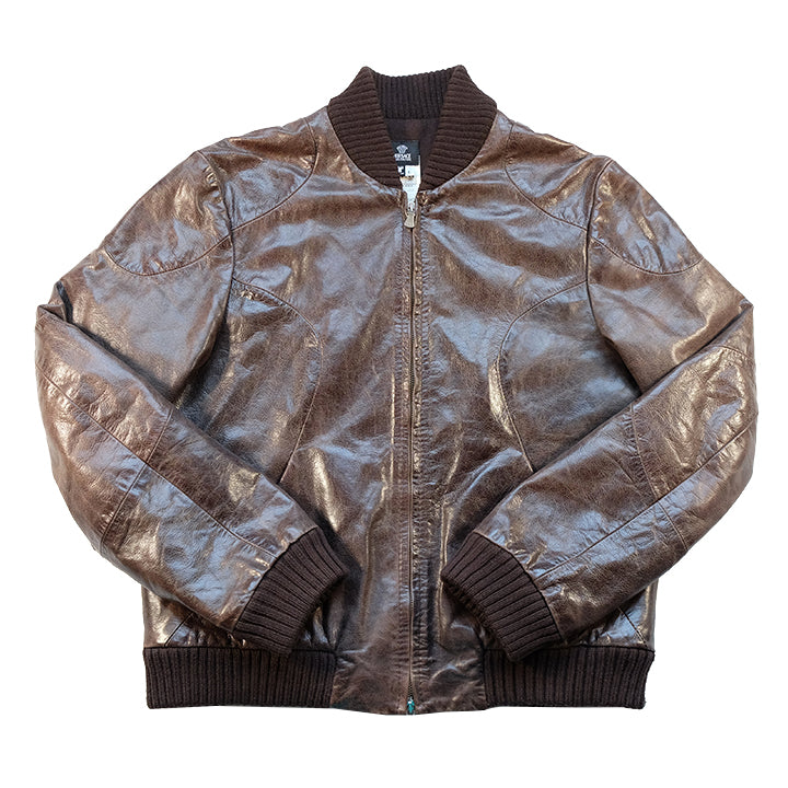 Vintage Versace Heavy Weight Leather Jacket Made In Italy L