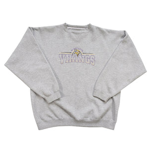 Vintage Minnesota Vikings Embroidered Spell Out Crewneck - L