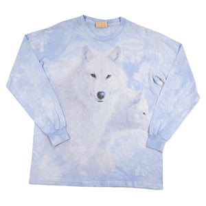 Vintage Wolf Graphic All Over Print Long Sleeve - M