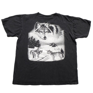 Vintage Wolf Front & Back Graphic T-Shirt - L/XL