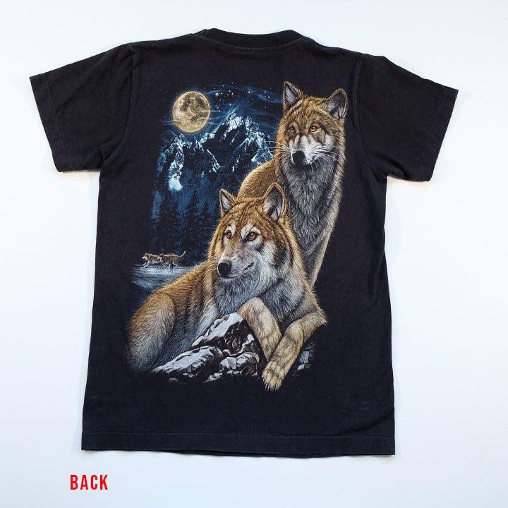 Vintage Wolf Front & Back Graphic T-Shirt - S