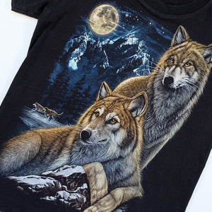 Vintage Wolf Front & Back Graphic T-Shirt - S