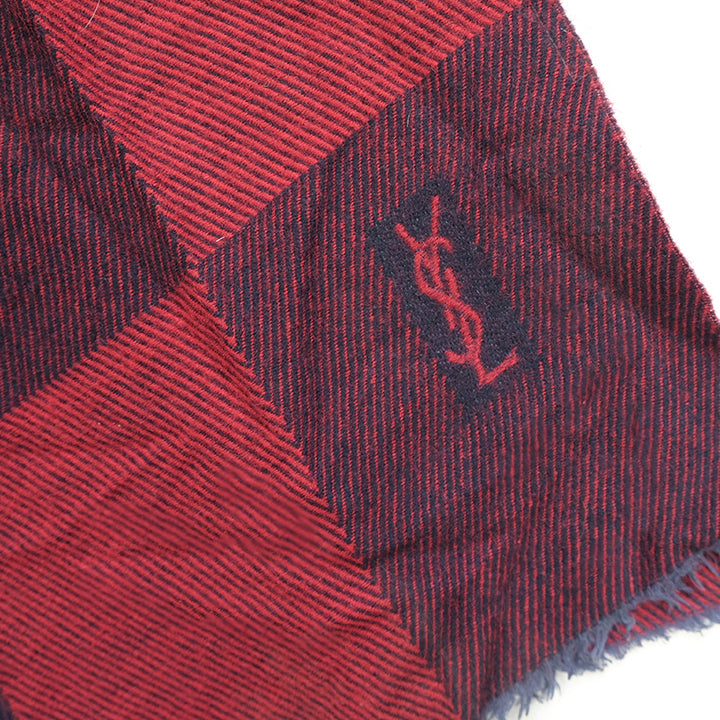 Vintage YSL Yves Saint Laurent Logo Wool Scarf