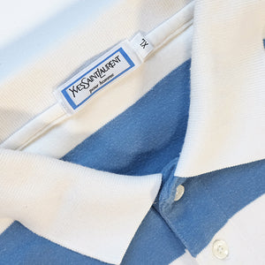 Vintage YSL Yves Saint Laurent Embroidered Stripe Logo Shirt - XL